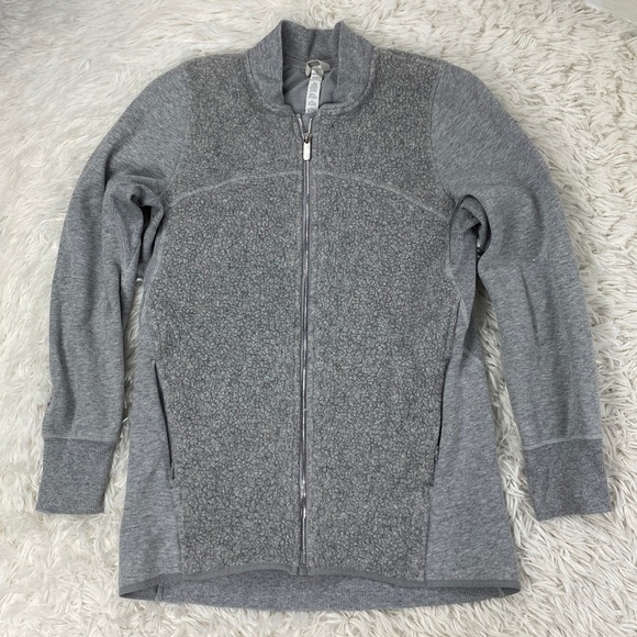 Lululemon Stand Out Sherpa Jacket Heathered Core Light Grey / Silver Drop - Picture 1 of 7
